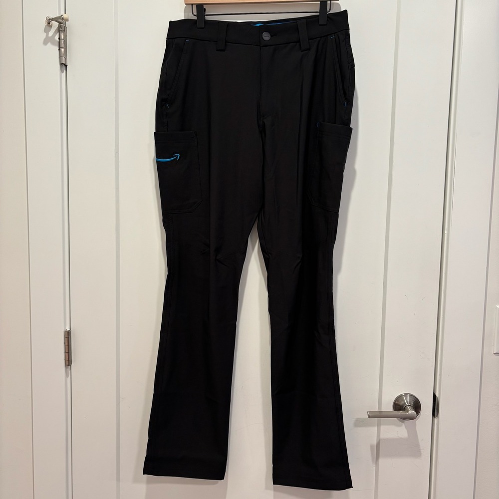Luly Yang Amazon Uniform‎ Pants Mens Med 32-34  Black Cargo Work Trousers